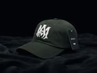 Premium Baseball Cap Olive Green and White