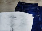 Premium Quality Denim PAnt Dark Blue & T-shirt half Combo