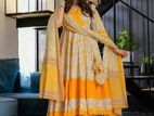 Printed Linen Gown Set-3p