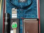 Printed Panjabi+ Wallet+ Olevs Watch+ Perfume Combo Pack