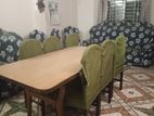 Pure wooden Dining table set for 6 people.