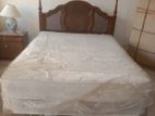 Queen Size Bed Frame with Head Board And Mattress - Made in Usa