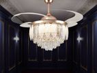 Qulik Crystal Chandelier Remote Ceiling Fan (Q-t8255-bk-wh)