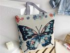 Qute carton floral canvas shoulder bag