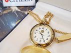 Rare CITIZEN Vintage Pocket Watch Golden JAPAN