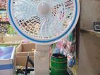 Rechargeable folding fan with LED light