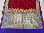 Red And Purple Silk Katan(almost New)