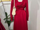 Red party gown