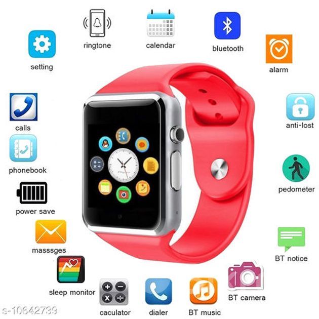Buy [Red] Smart Watch A1 Bluetooth GSM SIM & Memory Support Android