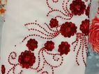 Red-white Combined Saree