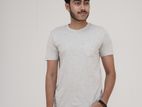 Regular Fit Round Neck Half Sleeves with Pocket T-shirt - Grey
