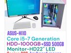 RGB-GAMING-CORE I5-7Gen-8Gb-1Tb-Ssd 500Gb-HD22" LED-ASUS H110