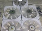 Rgb White Fans 5 Piece Set (read The Description)