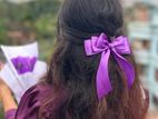 Ribbon Bow Hair Clip |purple