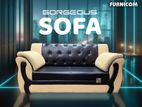 Rolled Arm Fluffy Sofa/Two Seater Living Room or Office Sofa-New
