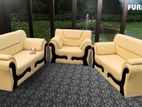 Rolled arm Sofa Set Home and Office Synthetic Leather White