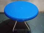 Round Blue Folding Table