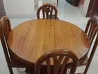 Round Dining Table with 4 chair,Shegun wood