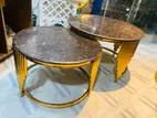Round Stainless Steel & Granite Top Center Table
