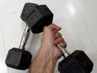 Rubber Coated Hex Dumbbell 5+5 Kg