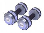 Rubber Gripped Silver Dumbbell 6kg (3kgx 2)