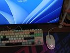 Ryzen 5 5600G Gaming PC with keyboard and mouse