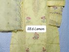 Sadabahar Luxury Organza 3-Piece Set Lemon color