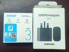 Samsung Original 25W PD Adapter + Anker Cable