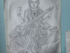 Saraswati sketch Art