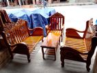 সেগুন কাঠের 2+2+1+টি টেবিল সহ চোফা লেকার বার্নিস