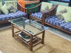 Segun Wood Sofa (5 Seater) & Center Table