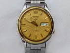 Seiko 5 Automatic 21 Jewels Men's Watch Gold Dial Luminous (Radium)