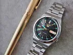 SEIKO 5 Automatic Black Glowing Engraved Dial JAPAN