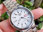 SEIKO 5 White Blue Speedracer line Automatic JAPAN