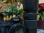 Canon 100 d with 75-300 mm and prime lens