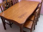 শাড়ি নিম কাঠের ডাইনিং টেবিল + ৬ চেয়ার বিক্রয়