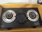 Sharif Tempered Double Burner Glass Gas Stove