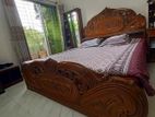 SHEGUN BED + MATTRESS (TEAK WOOD BED)