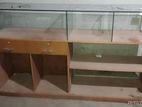 Shop counter with glass case