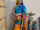 সিল্ক মোম বাটিক শাড়ি।