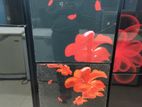 Singer Black Color Read Flower Disign Glass Dor Frost Fridge 220 Liter.