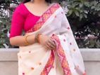 Skin Print Reshom Silk Sharee