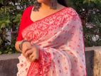 Skin Print Reshom Silk Sharee