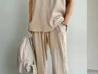 Sleeveless T-Shirt & Baggy Long Pants combo