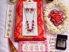 সম্পূর্ন ব্রাইডাল/ঈদ কম্বো সিল্ক কাতান শাড়ি +১১+ আইটেম