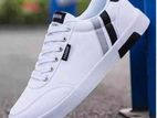 Sneakers White Color Casual Lace-Up Shoes