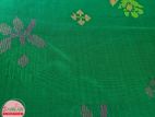 Soft Silk Sharee(Saree)-সফট সিল্ক শাড়ি-Green Flower Design