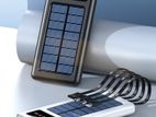 Solar Power Bank With Attached Cable 10000mAh