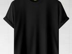Solid Black T-shirt Stock