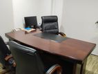 Solid Wood and Laquer Office Desk with Chair